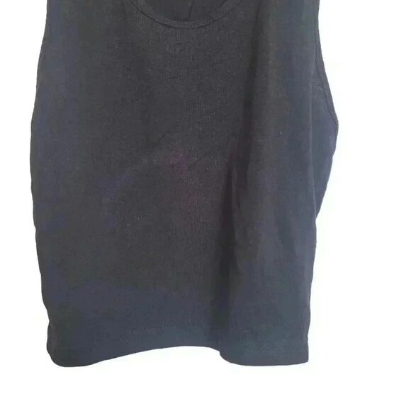 Missguided Women's Black Viscose/Spandex Scoop Neck Racerback Tank Top - Picture 6 of 8